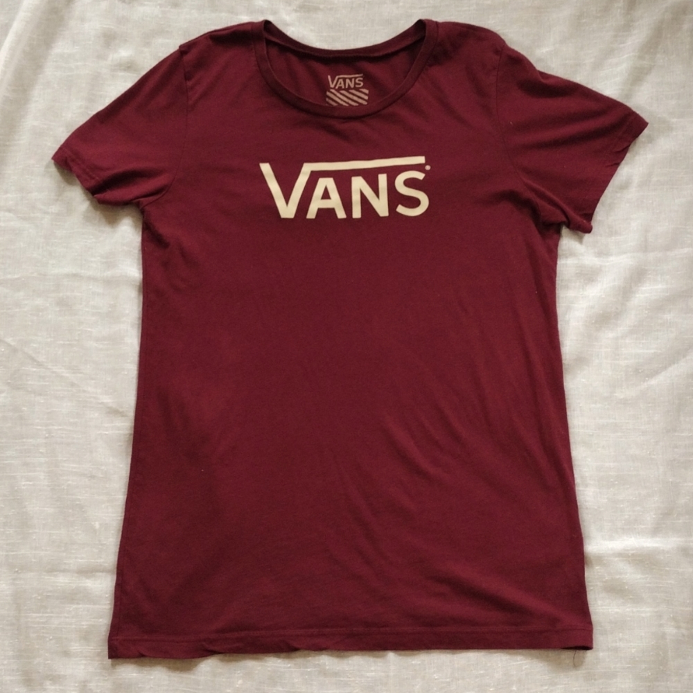 VANS Maroon Short Sleeve T-shirt (L)